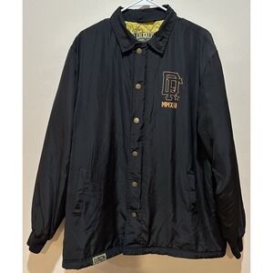 DIXXON FLANNEL MMIII BLACK GOLD JACKET M D-Tech Quilted Lined Snap Front Size L‎